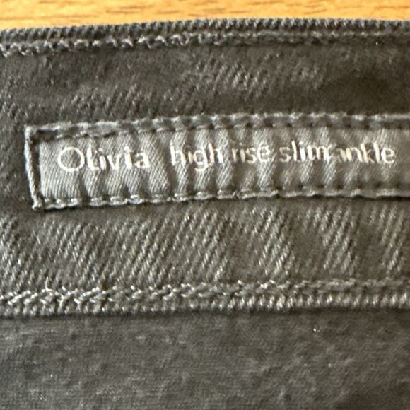 Citizens of Humanity Olivia Crop High Rise Slim Black Jeans Size 28 Button Fly - Picture 8 of 12